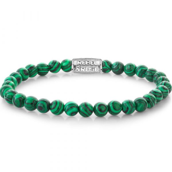 Rebel & Rose Malachite Green férfi karkötő M RR-60113-S-M