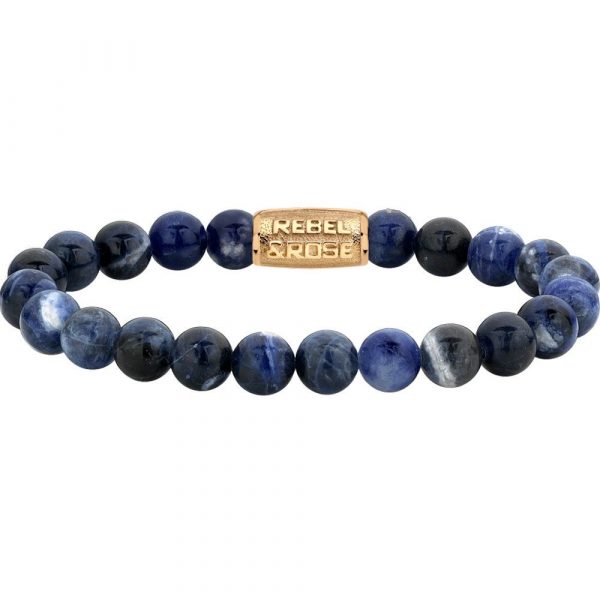 Rebel & Rose Midnight Blue Gold férfi karkötő M RR-80094-G-M