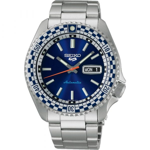 Seiko 5 Sports Checker Flag Petrol Blue Special Edition férfi karóra SRPK65K1